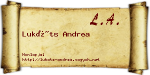 Lukáts Andrea névjegykártya